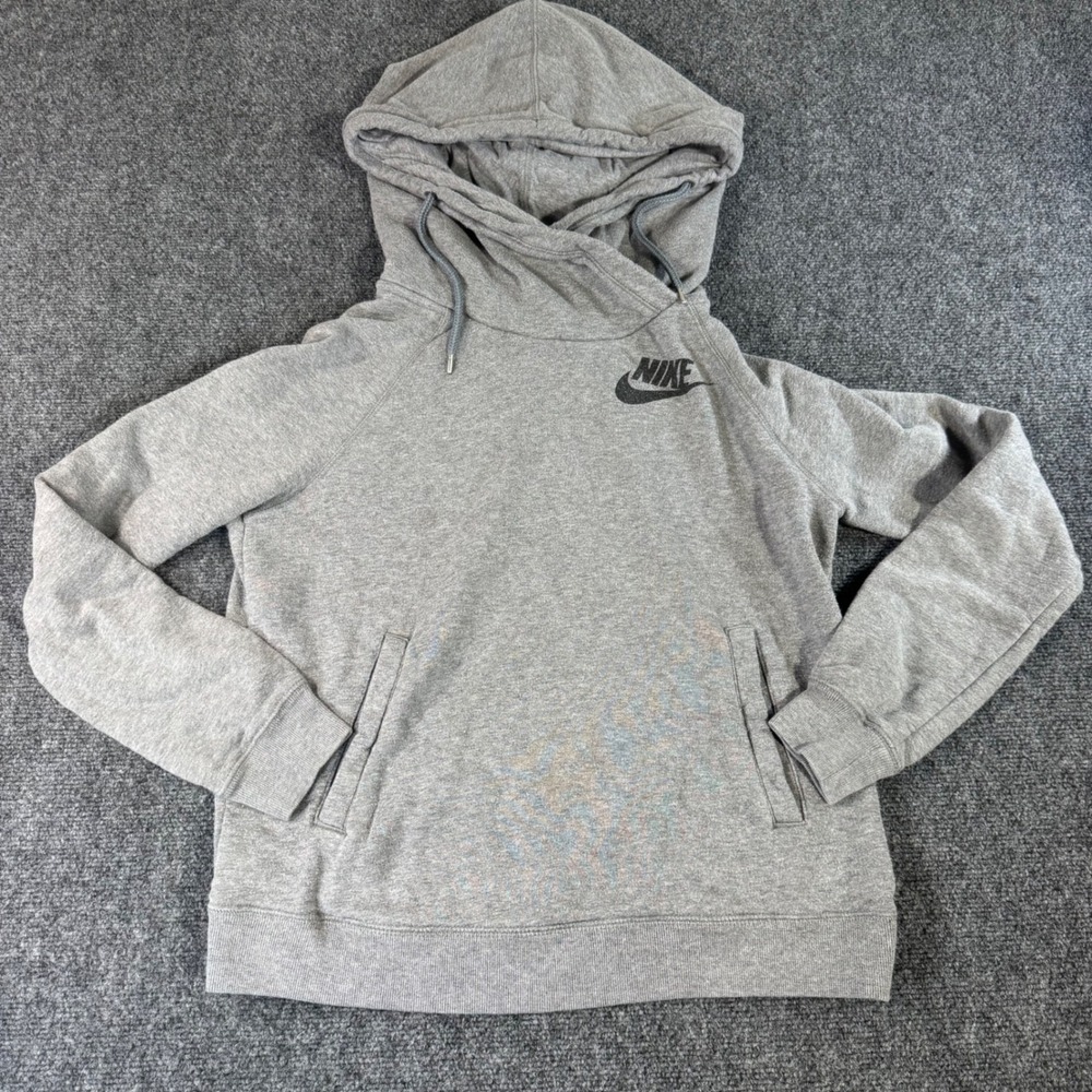 Vintage Nike Sportswear Gym Vintage‎ Funnel Neck Hoodie Grey 849005-091 Medium